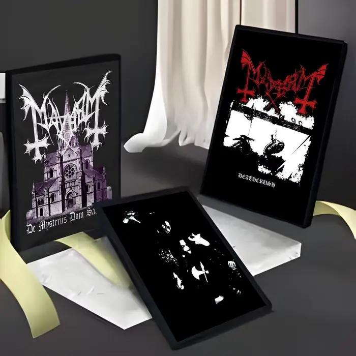 Affiche artistique du groupe de métal noir M-Mayhem