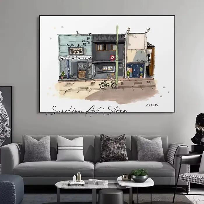 Affiche de Construction de bâtiments traditionnels japonais