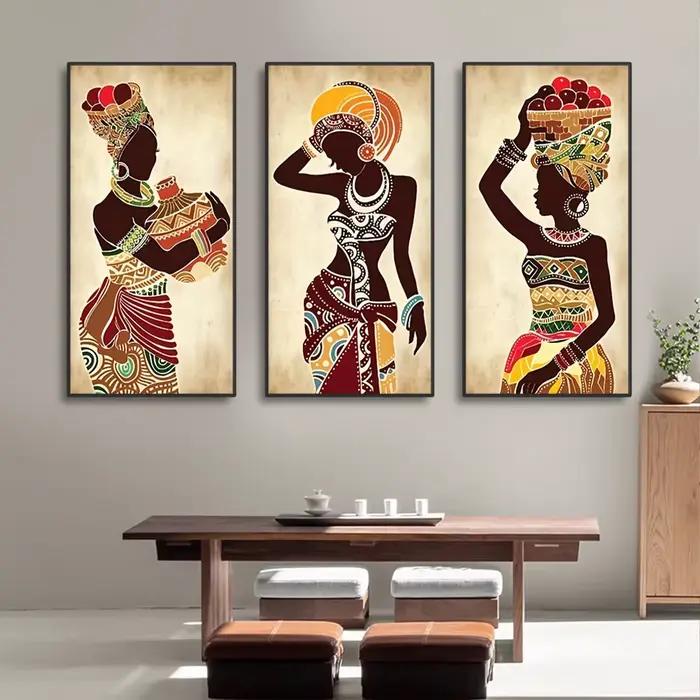Toile de peinture ethnique de femme noire africaine