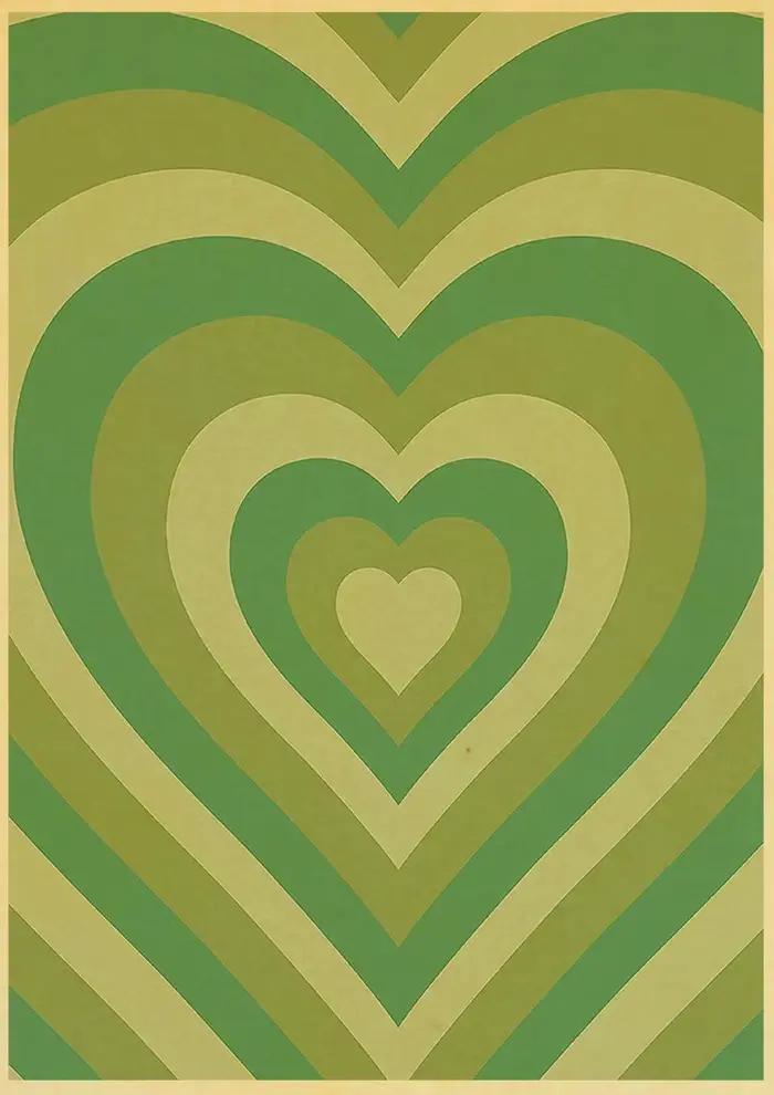 Affiche rétro de mode INS verte inspirante