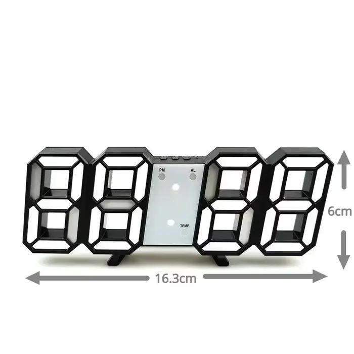 "Montre murale numérique 3D LED moderne – Décoration d'intérieur multifonctionnelle élégante avec alimentation USB