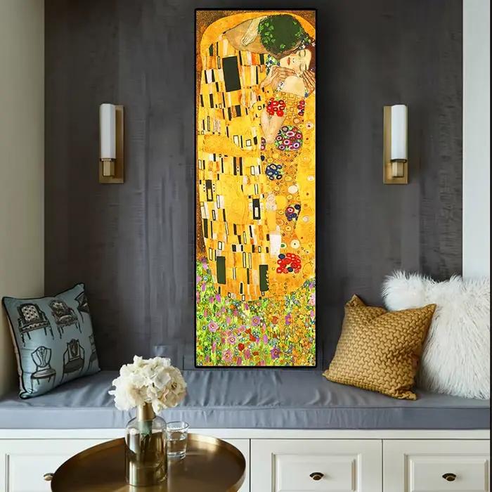 Artiste Gustav Klimt baiser Collection abstraite peinture à l'huile sur toile affiches et imprimés Cuadros mur Art photos pour salon