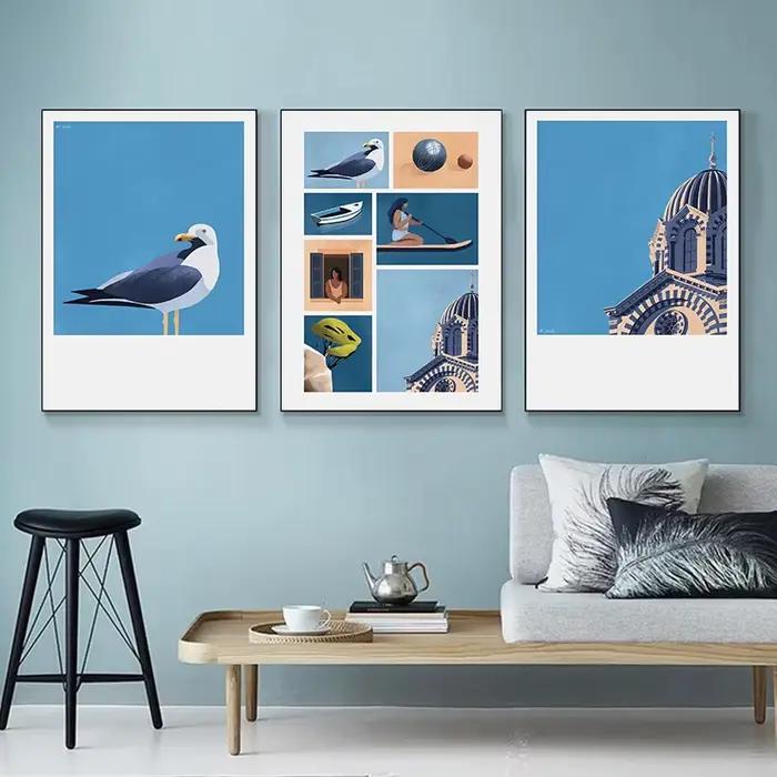 Toile imprimée minimaliste de Marseille