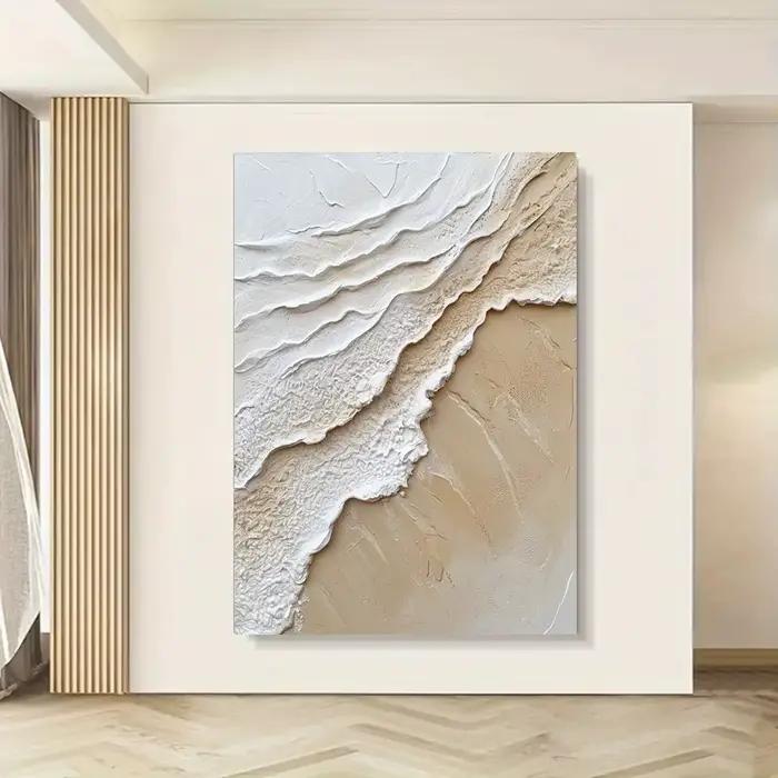 Peinture abstraite sur toile de vagues d'océan modernes