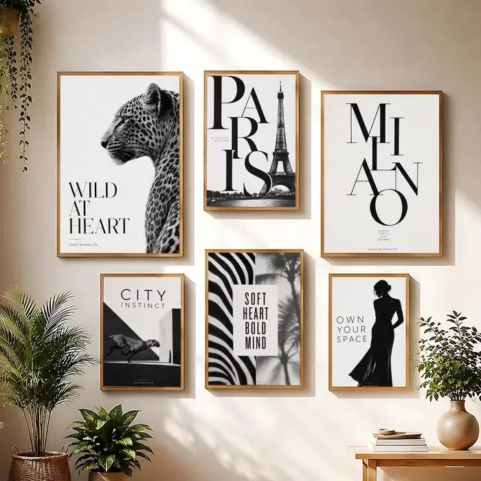 Affiche de mode noir et blanc