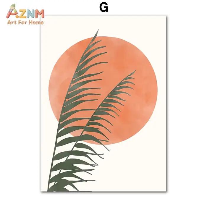 AZNM Impression sur toile de vase abstrait en terre cuite, aquarelle, tons neutres de terre, poterie botanique minimaliste, affiche murale bohème, sans cadre