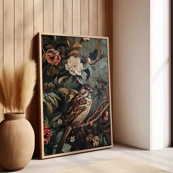 Affiche d'art d'oiseau Vintage imprimée
