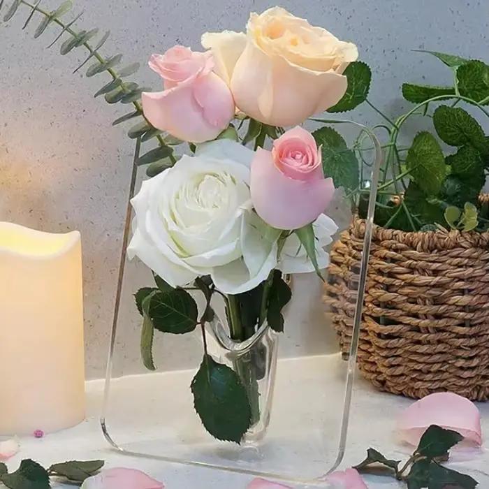Vase à fleurs en acrylique transparent - Vases d'art moderne pour la décoration de la maison