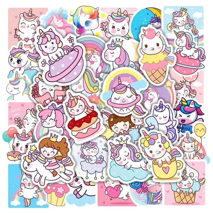 Autocollants licorne de dessin animé mignon