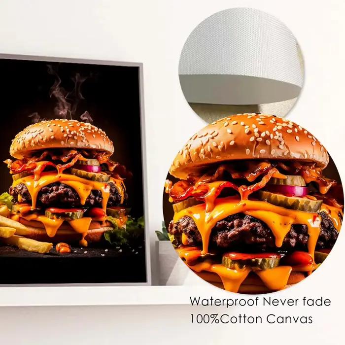 Affiche de cuisine alimentaire imprimée viande Burger Pizza toile peinture Restaurant décoration mur Art photo décor à la maison cadeaux sans cadre