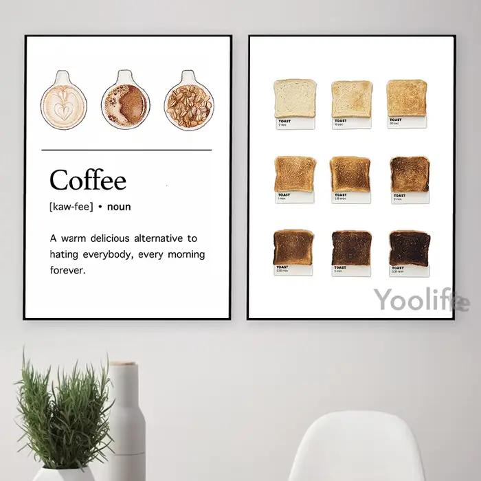 Affiche de toile de peinture de Guide de café décor mural de cuisine