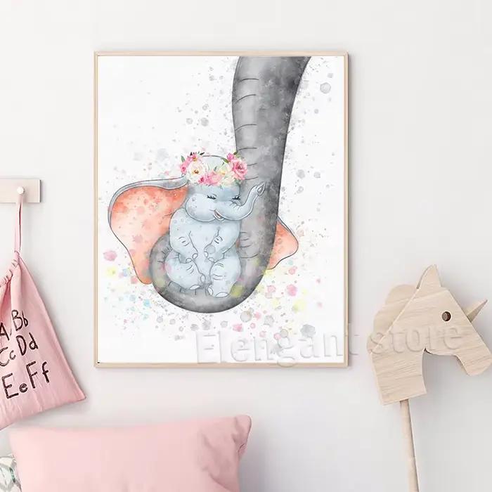 Affiches d'art Dumbo, impression aquarelle, dessin animé, bébé éléphant, citation Dumbo, peinture sur toile, décoration murale pour chambre d'enfant