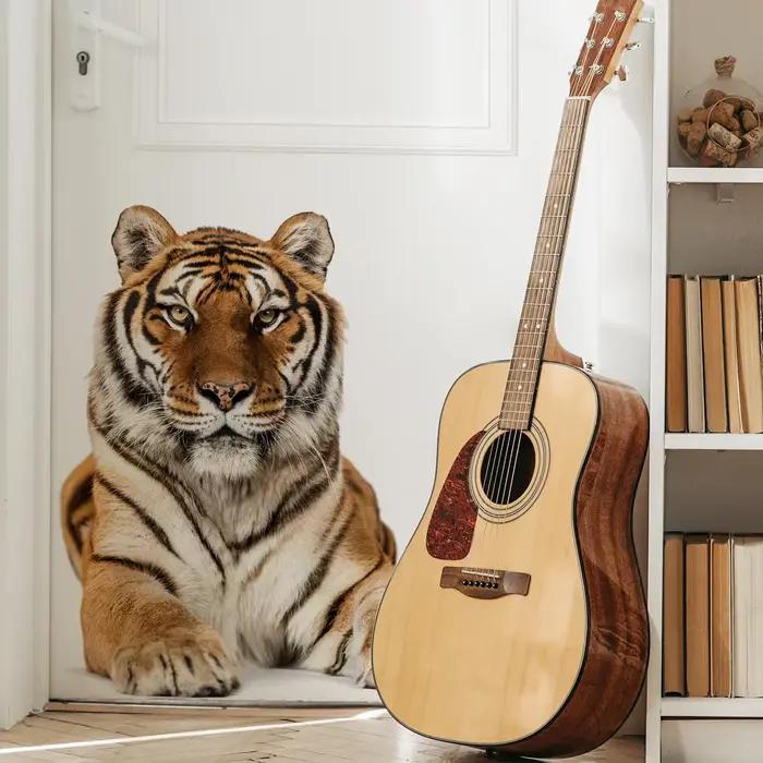 Tigre Animal peintures murales papier peint autocollant enfants chambre décoration salon décor à la maison amovible décovative pépinière décalcomanie Art
