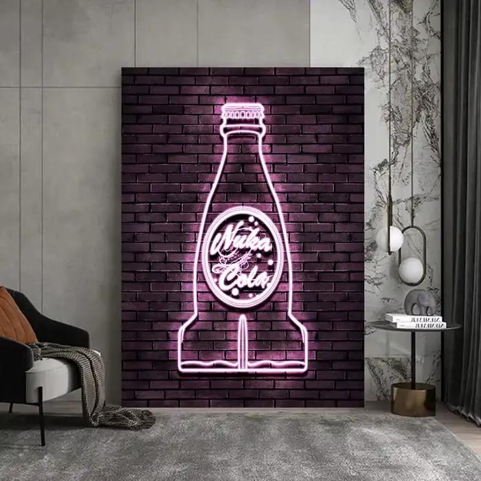 Nuka Cola Bottle Neon Light Printing Canvas Painting