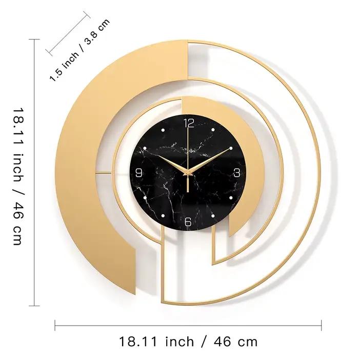45cm salon luxe horloge murale en métal maison horloges montre décoration