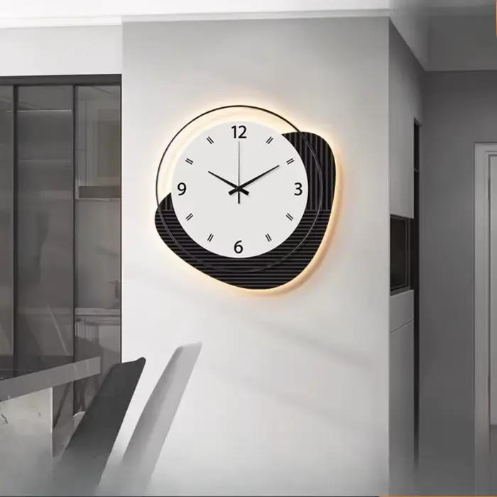 Mécanisme horloges nordiques murales modernes suspendues intérieur horloge lumineuse Design minimaliste Reloj Pared Decorativo accessoires de maison