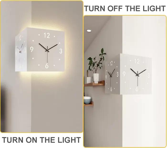 Horloge murale d'angle double face