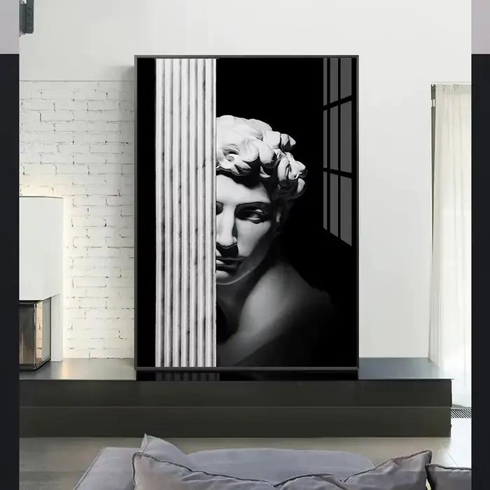 Statue de David moderne noir et blanc
