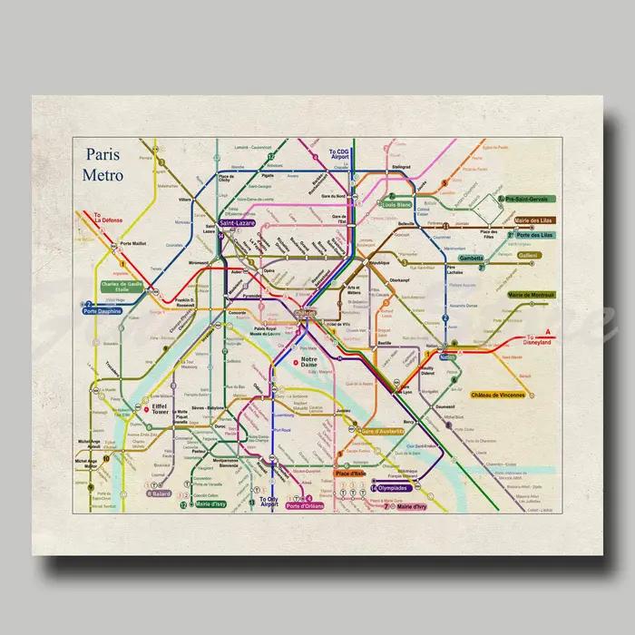 Affiche de voyage rétro Rome Paris TakLondon
