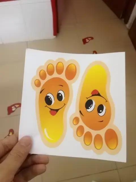 3 feuilles de petits pieds pour autocollant