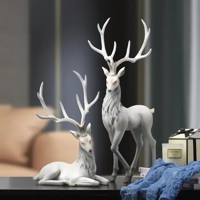 YuryFvna-Statue de cerf haut de gamme pour salon