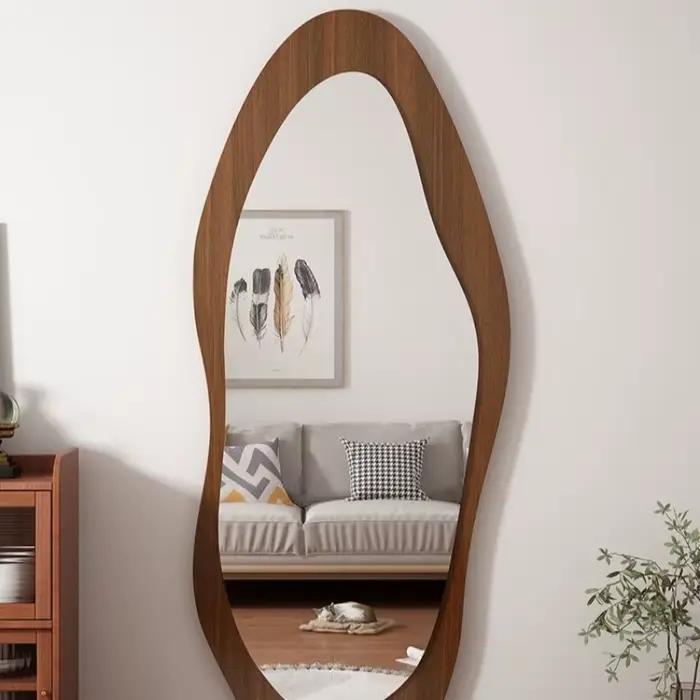 Présentoir Rectangle miroir Luxe ensemble cadre Salon miroir créatif nordique Espelho Grande Para Quarto meubles de maison accessoires
