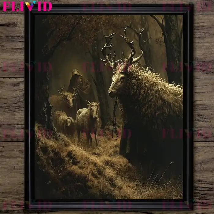 Shepherd et mouton, Art mural abstrait