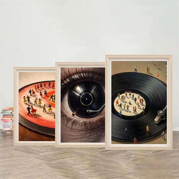 Décoration murale avec tourne-disque vinyle