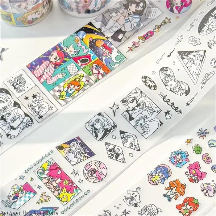 Rouleau d'autocollants graffiti PET - AGUGU R·B·S Design vintage | Matériel pour journal indésirable et scrapbooking