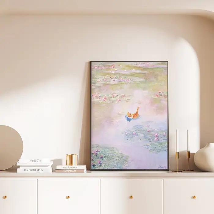 Affiches de chat Monet et Van Gogh