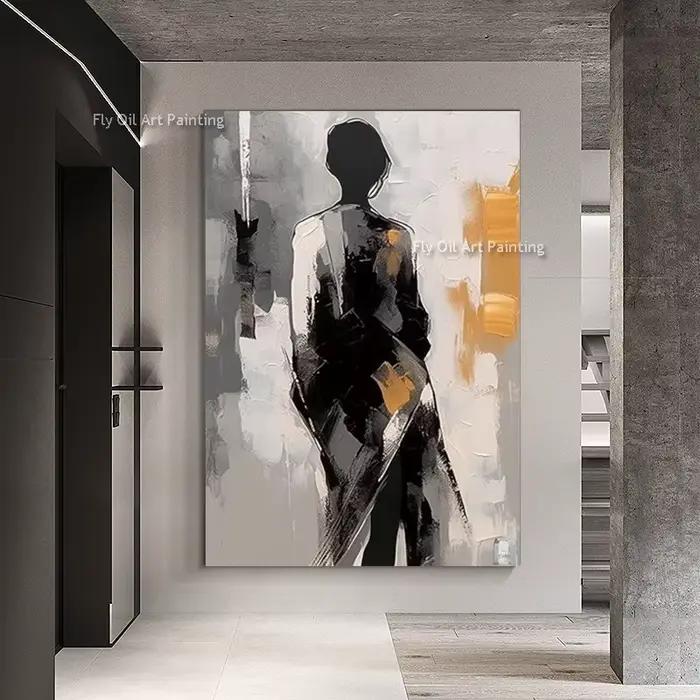 Peinture à l'huile sur toile de marche pour femmes noires et brunes
