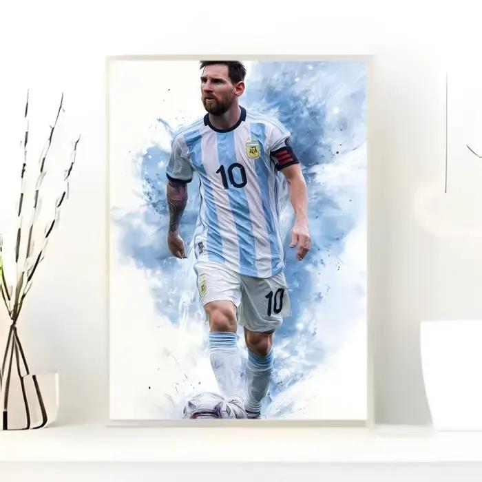 Affiche autocollante en papier imperméable pour athlète L-Lionel Messi