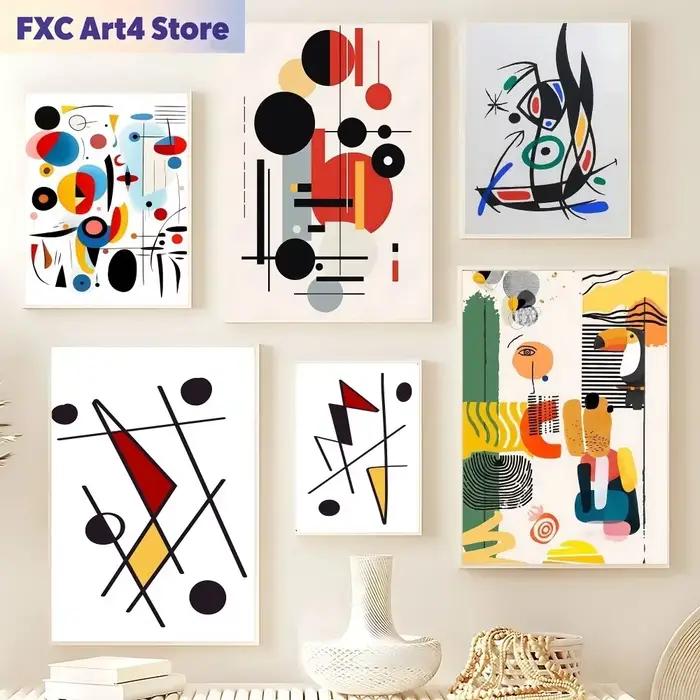 Affiche d'exposition abstraite vintage Joan Miro sans cadre