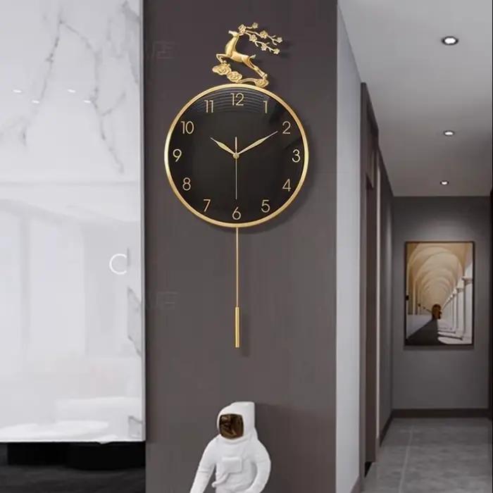 Horloge murale De salon industrielle ronde esthétique moderne minimaliste