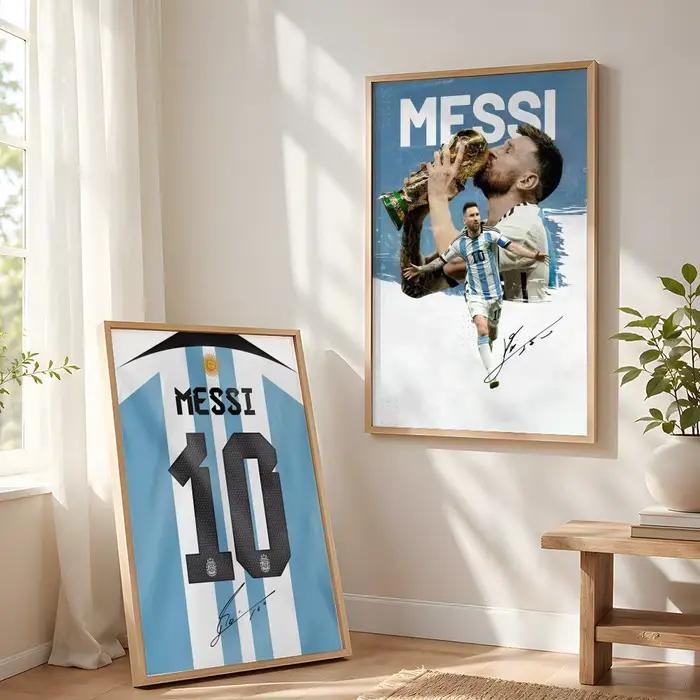 Peinture sur toile de calligraphie de la star du football Lionel Messi