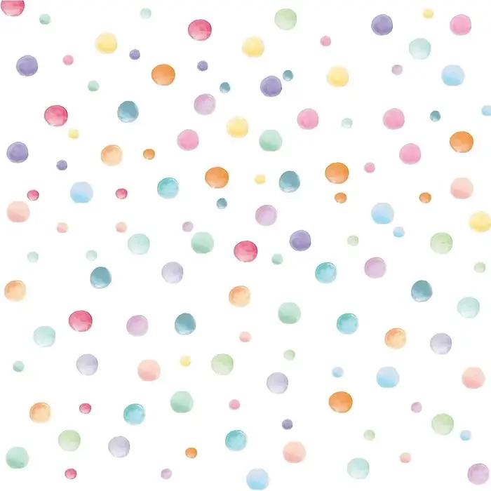 Autocollants muraux amovibles à pois aquarelle