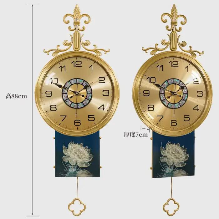 Pendule jeu horloge murale de luxe salon Unique esthétique horloge murale Style classique Orologio Da Parete décoration accessoires