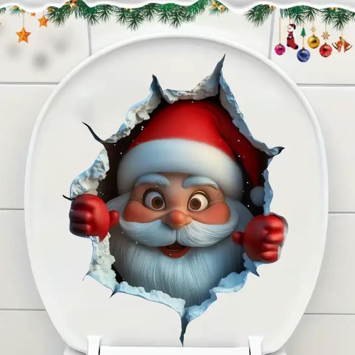 Autocollant mural rabattable du père noël