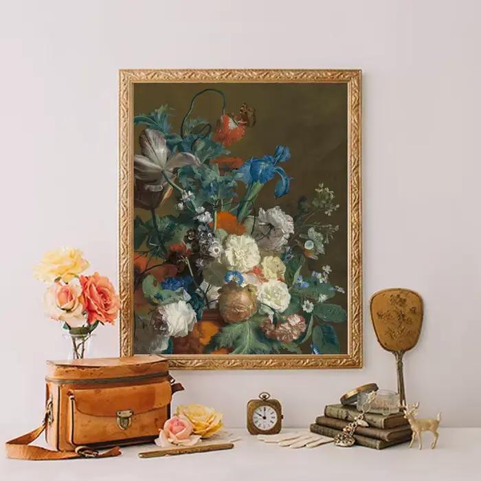 Peinture à l'huile sur toile de paysage naturel de pays Vintage