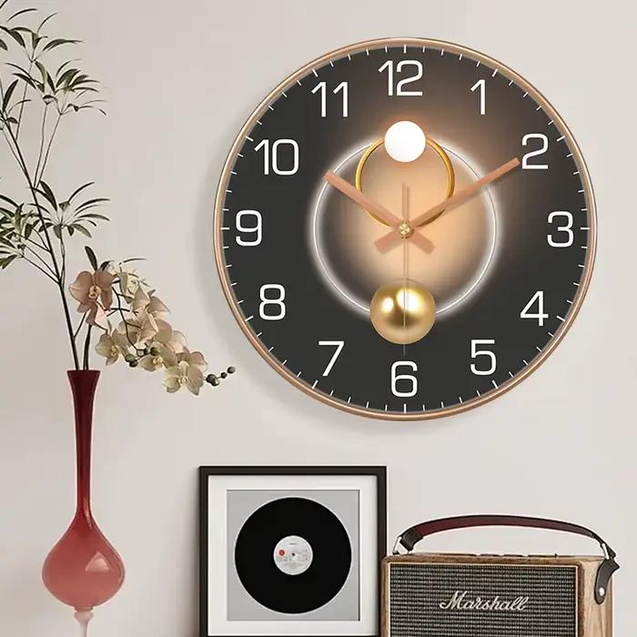 Horloge murale de luxe avec cadran à effet d'ombre 2D