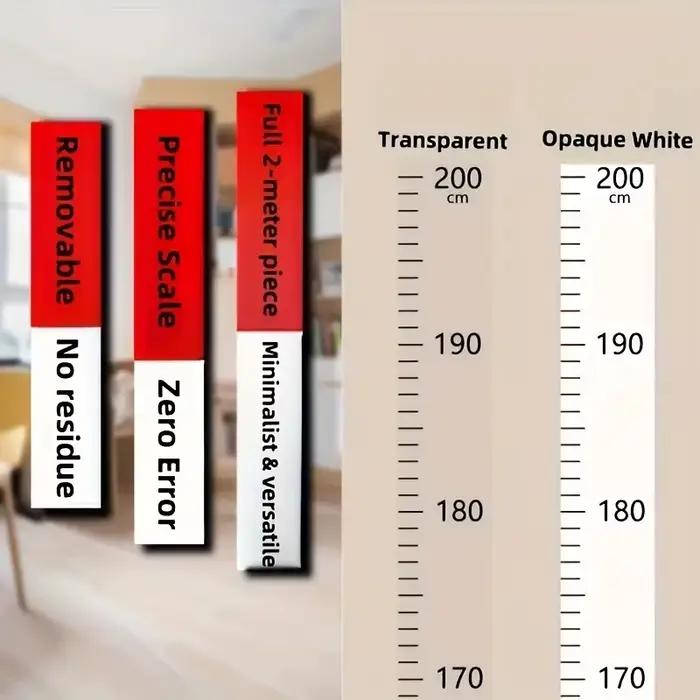 Carte de mesure de hauteur murale de 2 m – Matériau PC durable et facile à lire