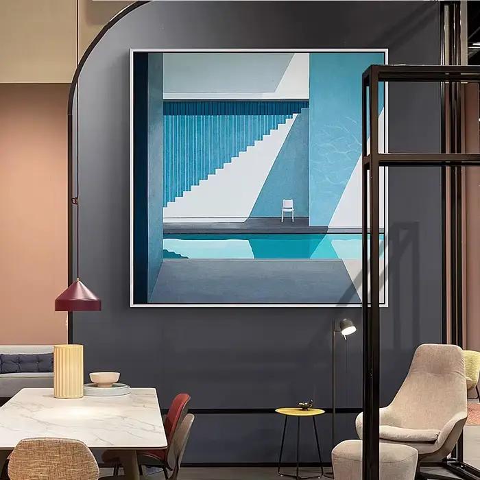 Peinture sur toile d'exposition de paysage de FC Hockney