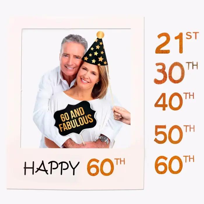 1/16/18/21/30/40/50/60ème 2019 cadre Photo papier photos joyeux anniversaire