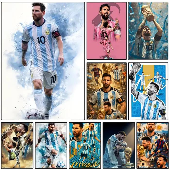 Affiche autocollante en papier imperméable pour athlète L-Lionel Messi