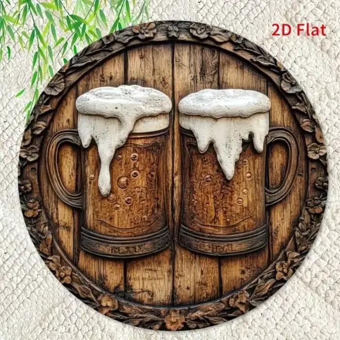 Affiche murale de bière en métal