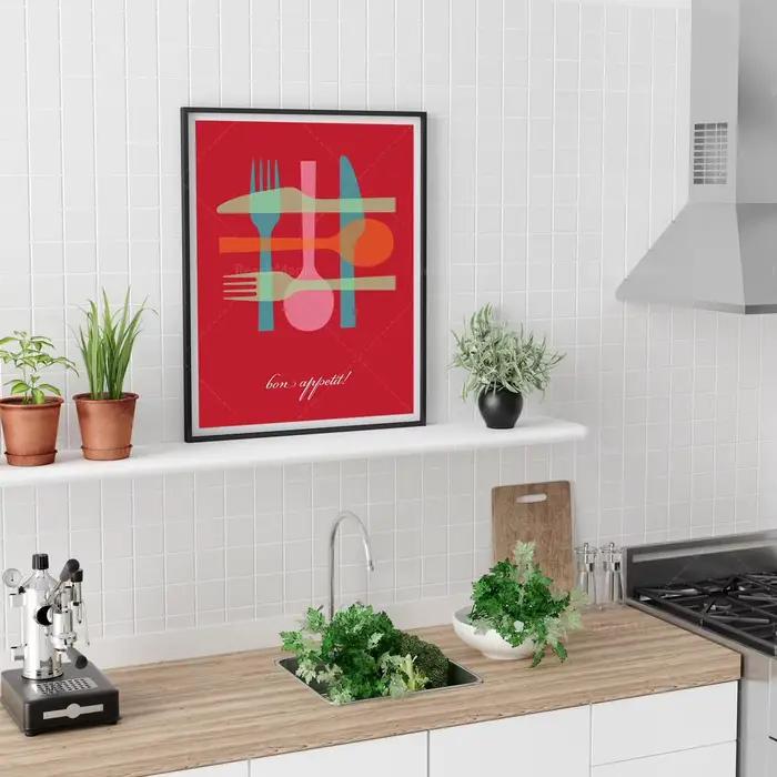 Art mural d'ustensiles de cuisine