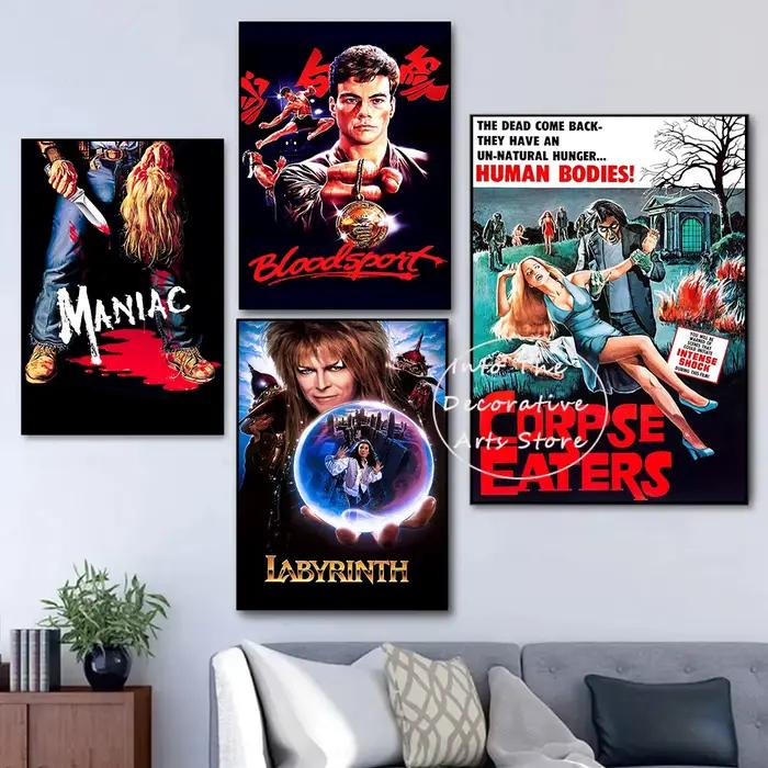 Affiches rétro de film d'action classique