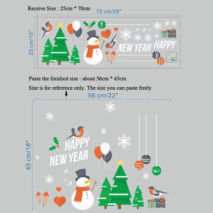 Autocollants muraux Joyeux Noël/Chaudes fêtes du Nouvel An