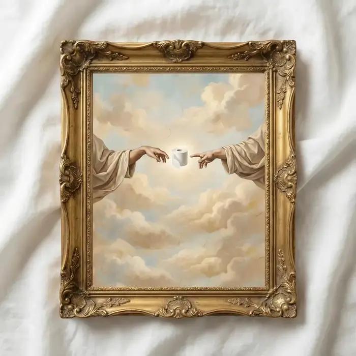 Impressions sur toile Michelangelo Toilet Paper