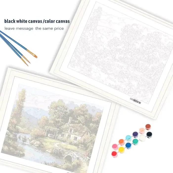 Peinture par numéros sur toile avec cadre